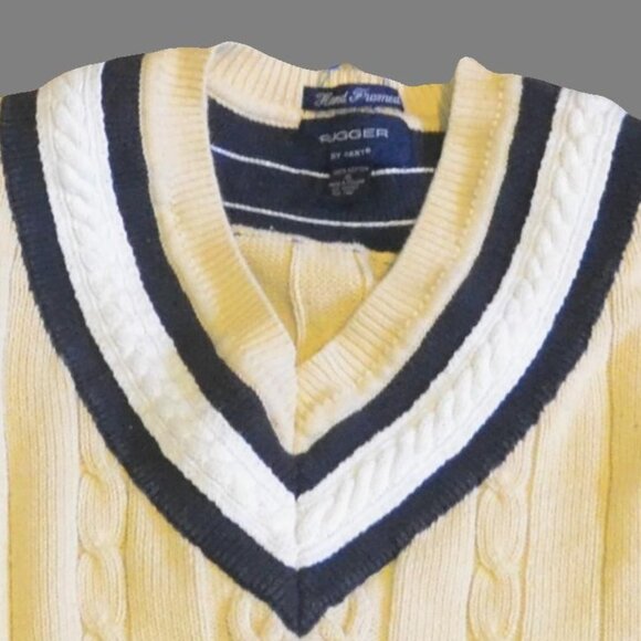 Gant Rugger Men's Sweater Cable Knit V Neck XL Discontinued Line Hand Framed - Picture 7 of 9